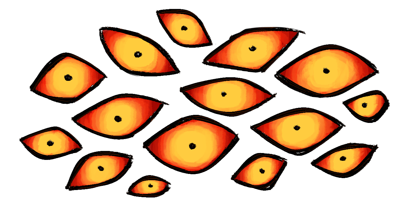 multiple eyes staring